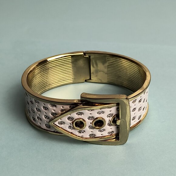 Exquisite Bracelet Belt Buckle Fold Over Hinge Clasp Cuff Bracelet White… - Picture 11 of 14